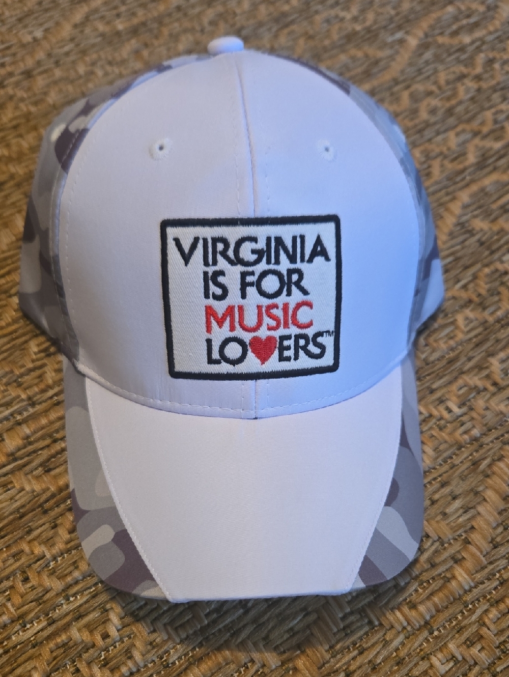 Virginia is For Music Lovers White & Gray Camo Baseball Cap